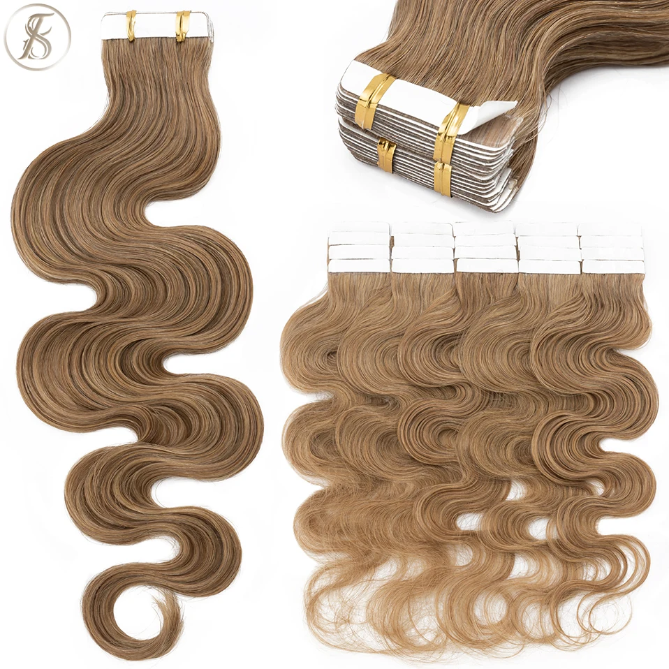 Invisible Tape In Extensions Real Hair - TESS 20 pz Nastro Ondulato In