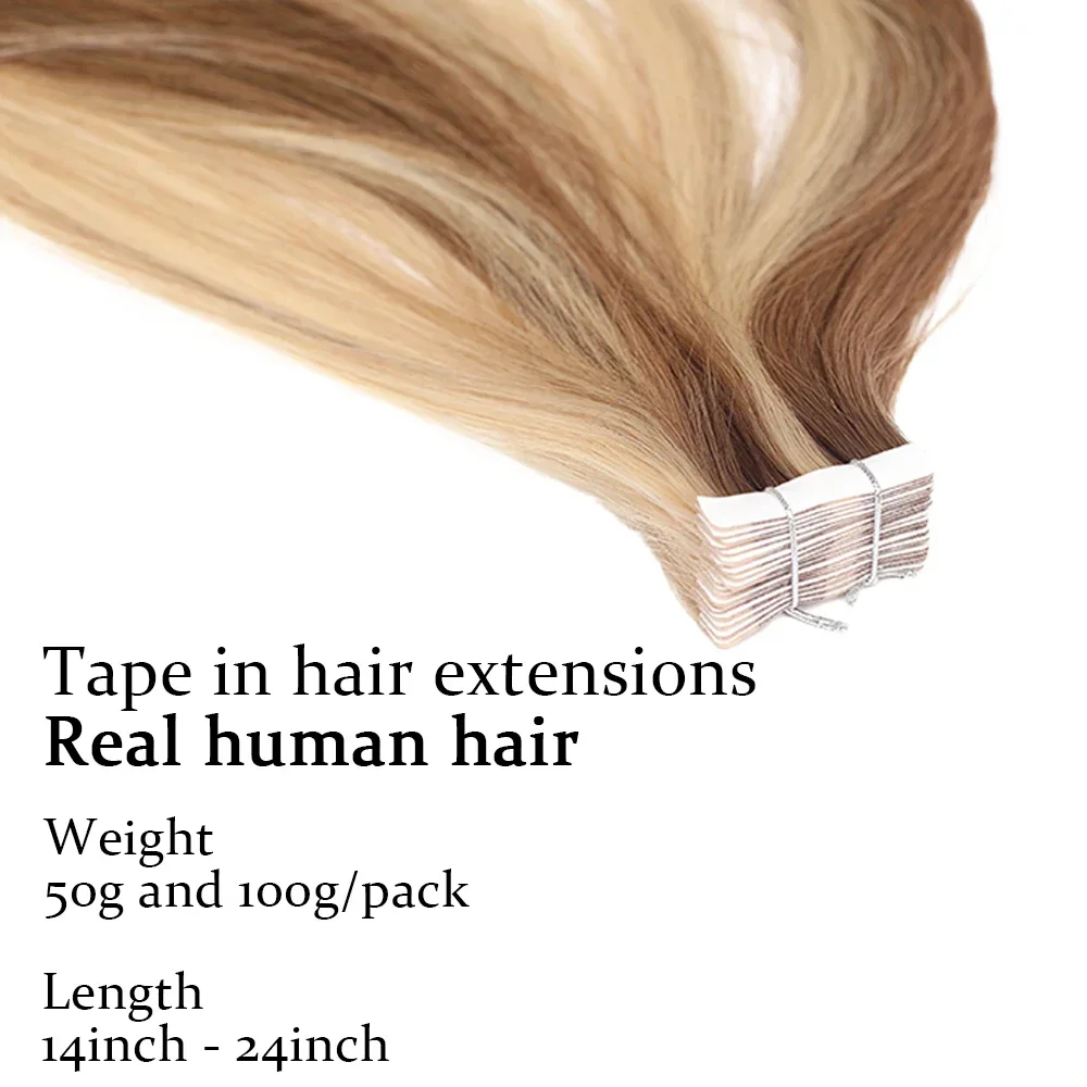 Invisible Tape In Extensions Real Hair - Extensioni di capelli umani brasiliani Remy