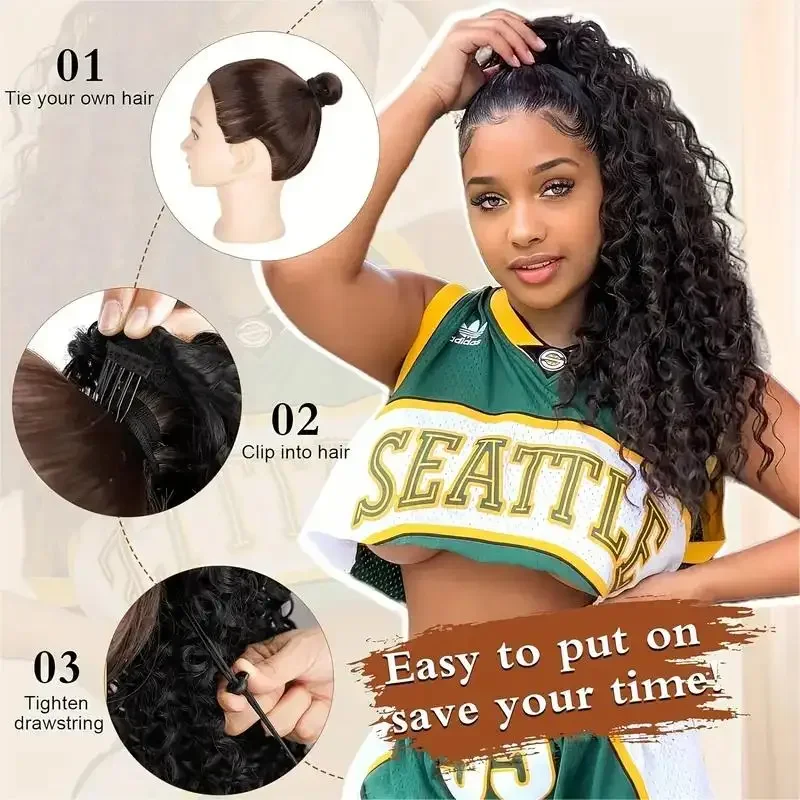 Parrucca con coda di cavallo r - Drawstring Afro Curly Puff Ponytail recensione e prezzo