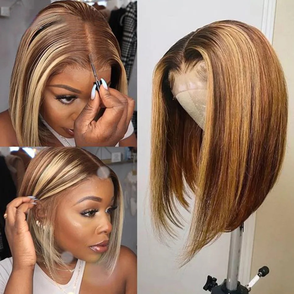 Parrucca bionda con mèches, pa - Pre Parted 13X4 Lace Front Bob Wig recensione e prezzo