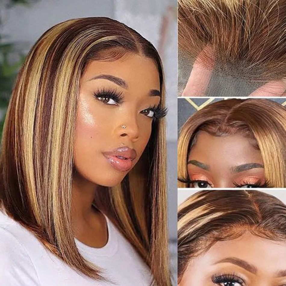 Parrucca bionda con mèches, pa - Pre Parted 13X4 Lace Front Bob Wig recensione e prezzo
